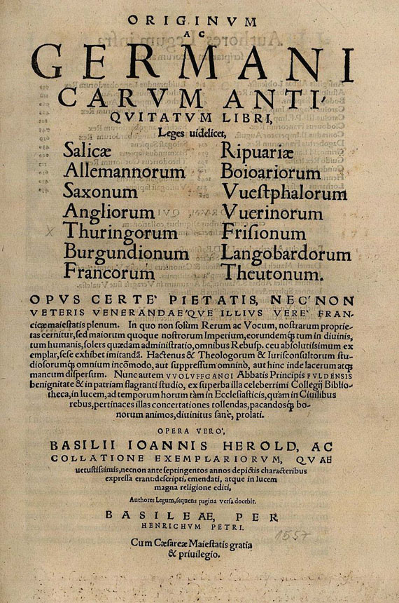 Herold, J. - Originum ac Germani. 1557