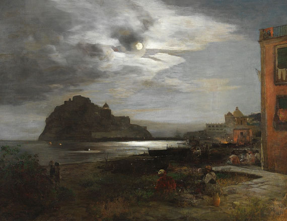 Oswald Achenbach - Mondnacht auf Ischia