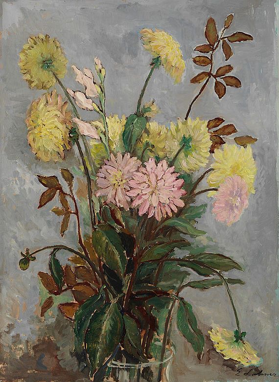 Emil Lahner - Stillleben mit Dahlien