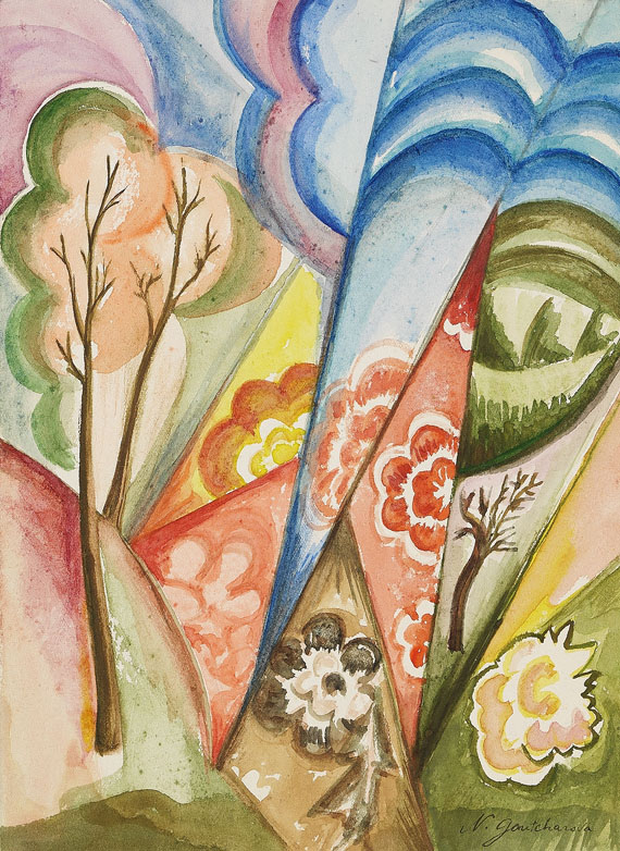 Natalia Sergeevna Goncharova - Paysage 1 (Dekorative Landschaft)