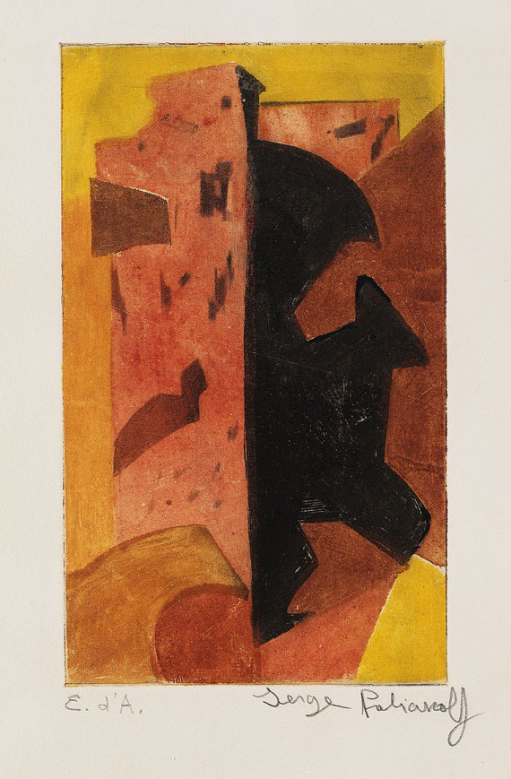 Serge Poliakoff - Composition orange, rouge et noire