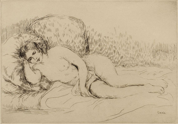 Pierre-Auguste Renoir - Femme couchée (tournée à gauche)