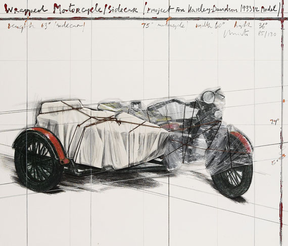  Christo - Wrapped Motorcycle/Sidecar (Project for Harley Davidson 1933 VL Model 1933)