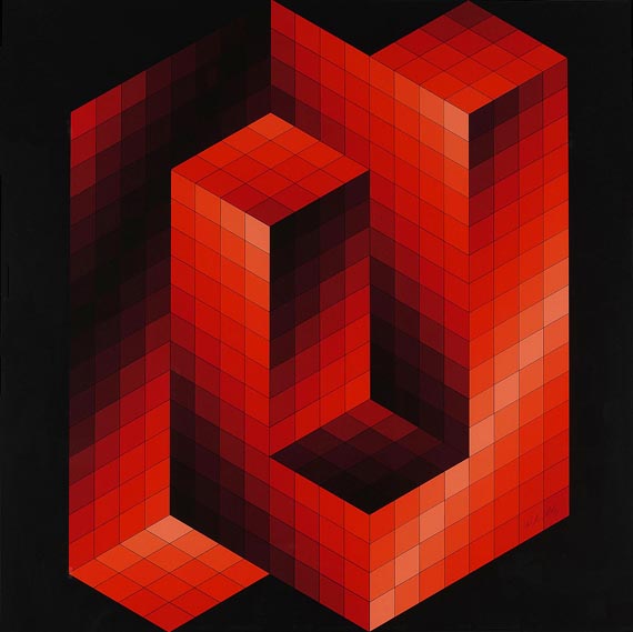 Victor Vasarely - Abstrakte Komposition