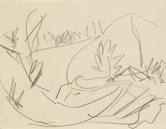 Ernst Ludwig Kirchner - Dünen und Büsche (Fehmarn)