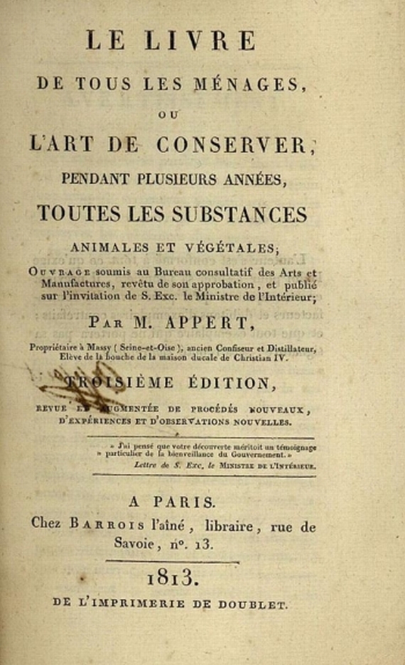 N. F. Appert - Le livre de tous les ménages ... 1813