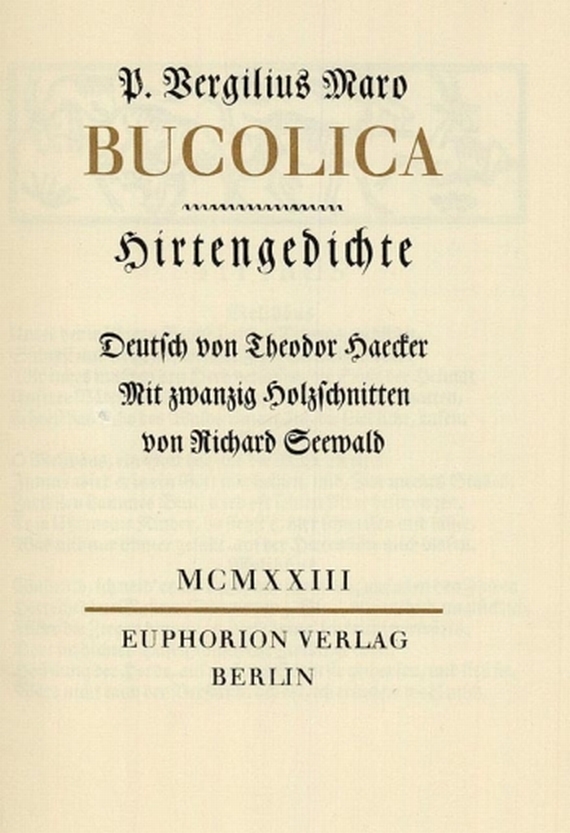 Richard Seewald - Vergil, Bucolica. 1923.