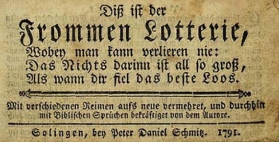 Gerhard Tersteegen - Frommen Lotterie. 1791.