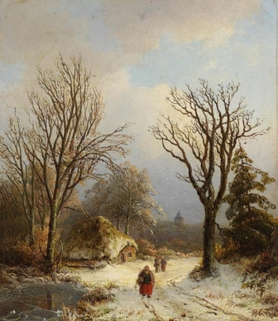 Niederlande - Winterlandschaft mit Reisigsammlern