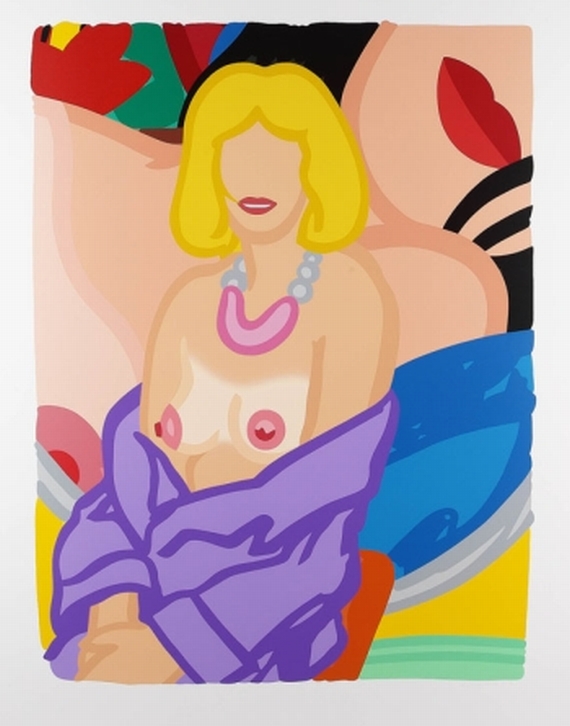 Tom Wesselmann - Claire sitting with robe half off (Vivienne)