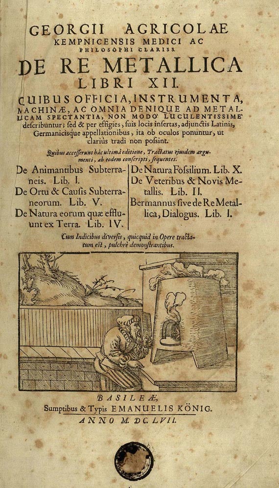 Gregorius Agricola - 5 De Re Metallica. 1657.