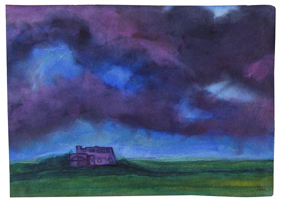 Emil Nolde - Seebüll unter blau-violettem Himmel