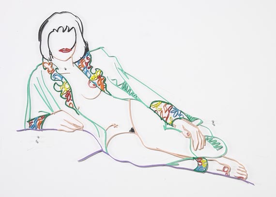Tom Wesselmann - Monica lying on one elbow with robe
