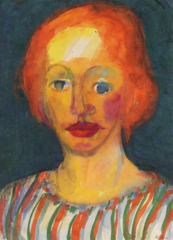 Emil Nolde - Frauenkopf mit rotem Haar