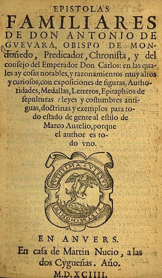 Antonio de Guevara - Epistolas familiares. 1594 (13)