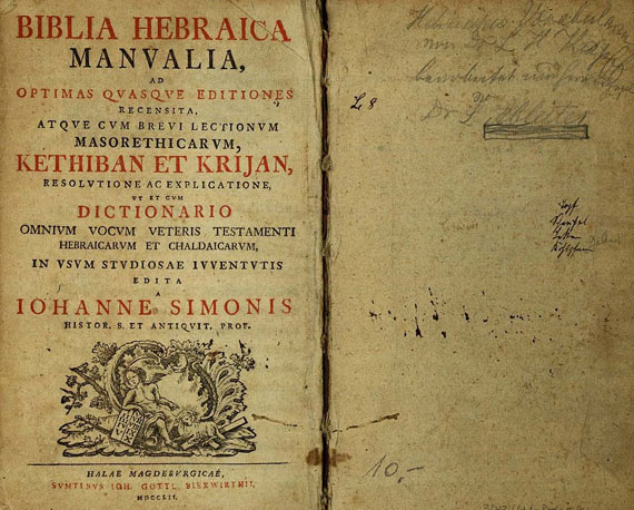  - Biblia Hebraica, 1752.