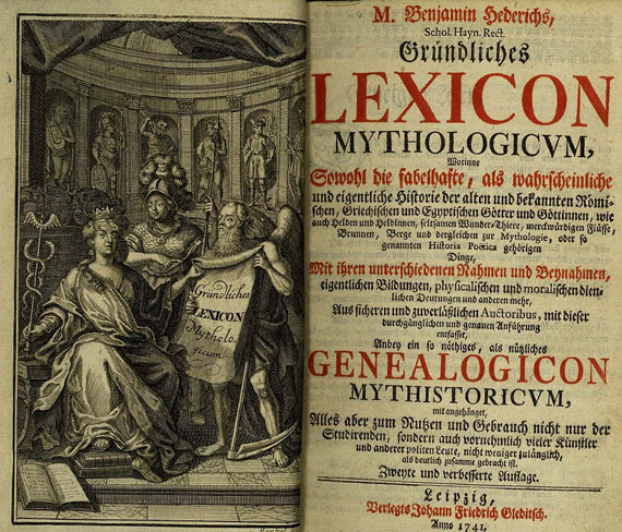 Benjamin Hederich - Lexicon Mythologicum, 1741.