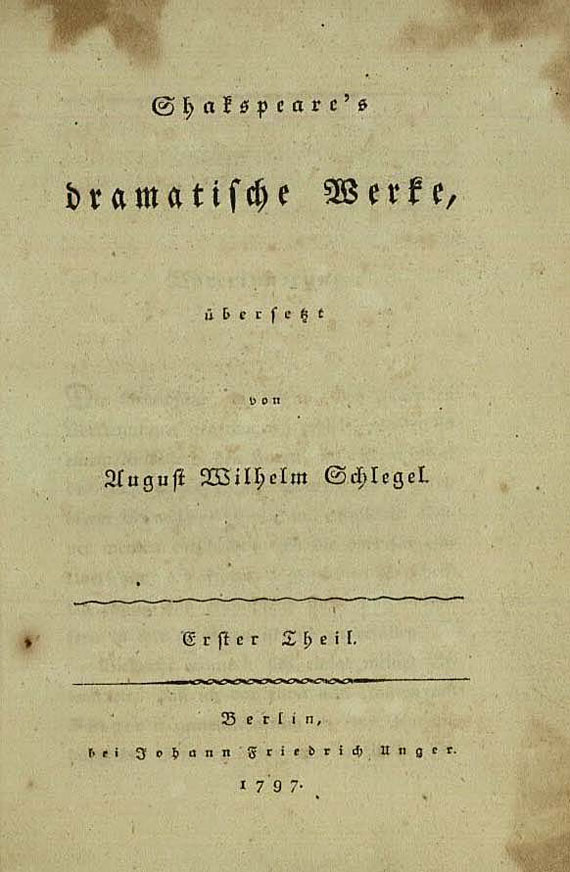 William Shakespeare - Dramatische Werke. 8 Bde. 1797