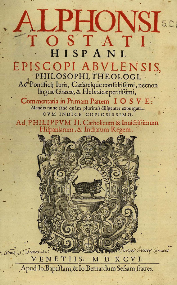 Alphonso Tostato - Episcopi Abulensis, 3 Bde. 1596.