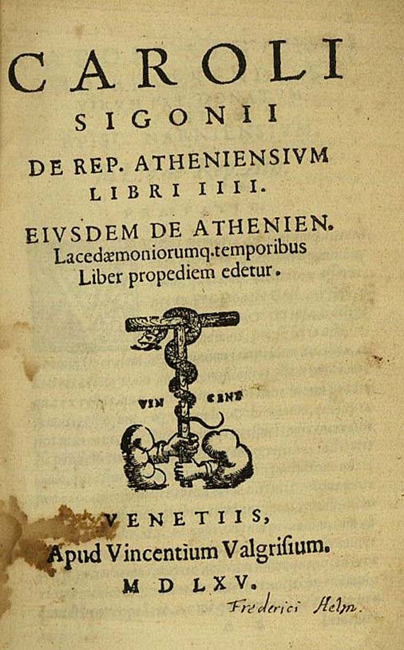 Carl Sigonio - Athensium, 1565.