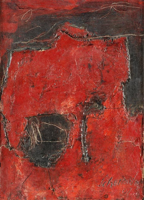 Emil Schumacher - Ohne Titel (Rot Klein)