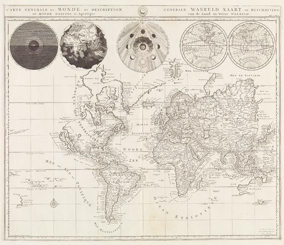 Weltkarte - Carte generale du monde, ou ... monde terrestre & aquatique.