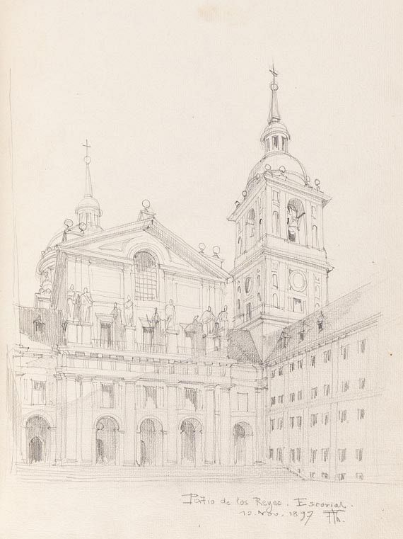 Friedrich Wilhelm Thiersch - 3 Skizzenbücher., F. Thiersch., 1882-1897. - 
