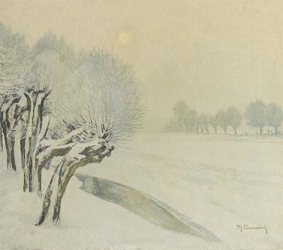 Max Clarenbach - Wintersonne und Raureif - Winterlandschaft bei Wittlaer