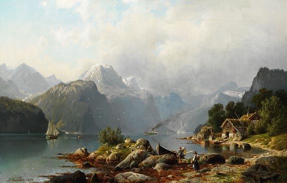 Johannes Bartholomäus Duntze - Norwegischer Fjord von Hardanger