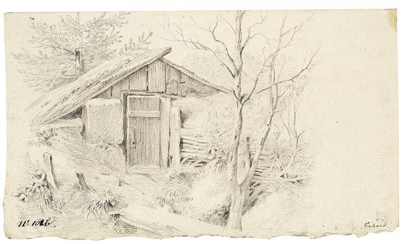 Johann Christoph Erhard - 4 Blätter: Lanschaftsstudien - 