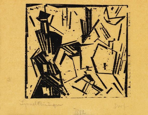 Lyonel Feininger - Dorf (mit Skiläufer)