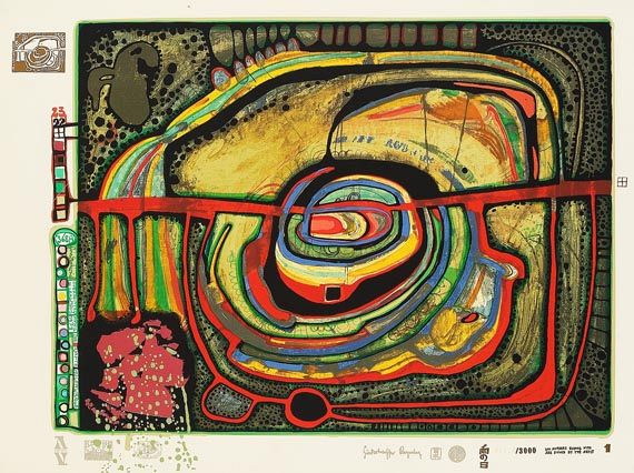 Friedensreich Hundertwasser - Look at it on a rainy day - 