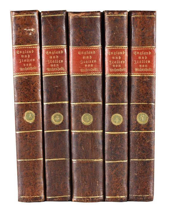  Europa - Archenholz, J. W. von, England u. Italien. 5 Bde., 1787. - 
