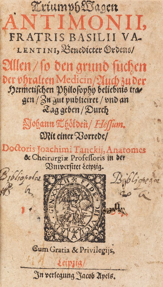 Basilius Valentinus - Triumph Wagen Antimonii.1604. - 