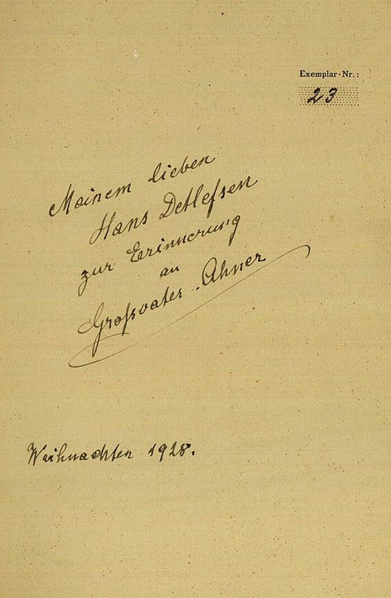  Okkulta - Ahner, H., Kleine Geheimlehre 2 Bde. 1926 + 3 Autographen