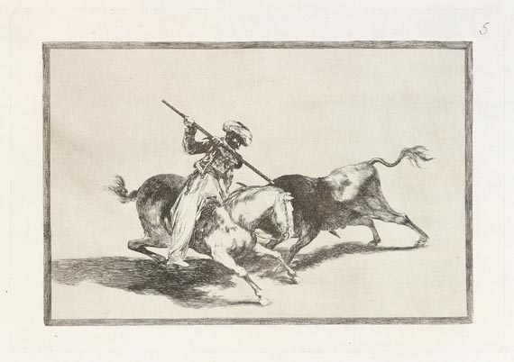 Francisco de Goya - El animoso moro Gazul es el primero que lancéo toros en regla - Der kühne Maure Gazul ist der erste, der die Stiere nach den Regeln bekämpfte