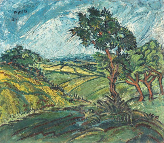 Waldemar Flaig - Landschaft mit vier Bäumen