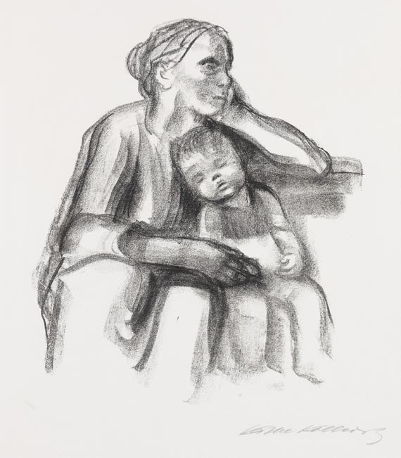 Käthe Kollwitz - Arbeiterfrau mit schlafendem Jungen