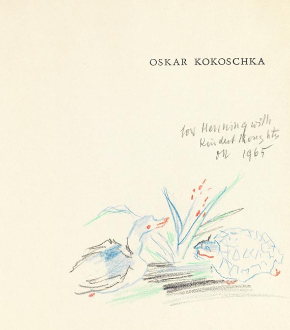 Oskar Kokoschka - Ente und Schildkröte am Ufer