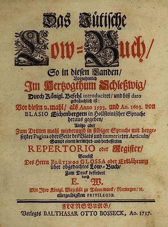 Jütische Low-Buch, Das - Das jütische Low-Buch. 1717