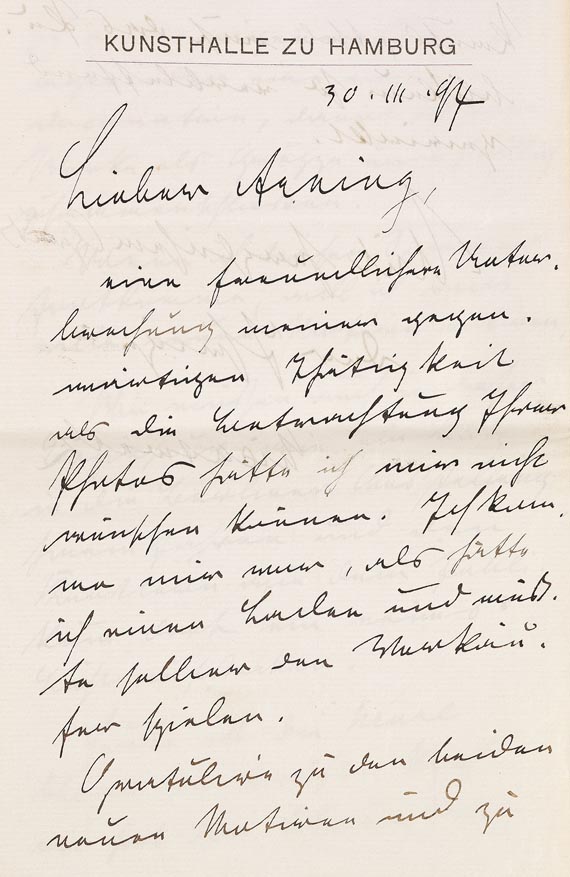 Eduard Arning - Slg. von Orig.-Fotografien + 1 Gemälde, dabei: 12 Autographen A. Lichtwark, Infomaterial zu Arning. - 