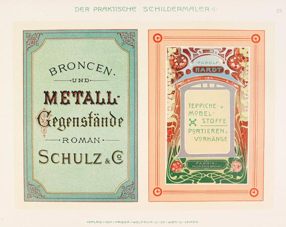 Hans J. Jedlitschka - Der praktische Schildermaler, 2 Tle, ca. 1910 - 