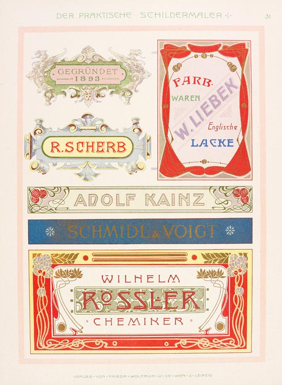 Hans J. Jedlitschka - Der praktische Schildermaler, 2 Tle, ca. 1910 - 