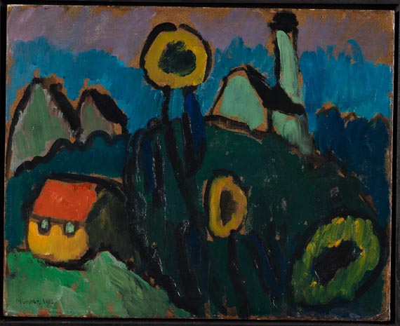 Gabriele Münter - Landschaft mit Sonnenblumen - 