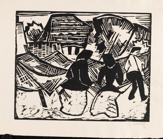 Karl Schmidt-Rottluff - Bei den Netzen - 