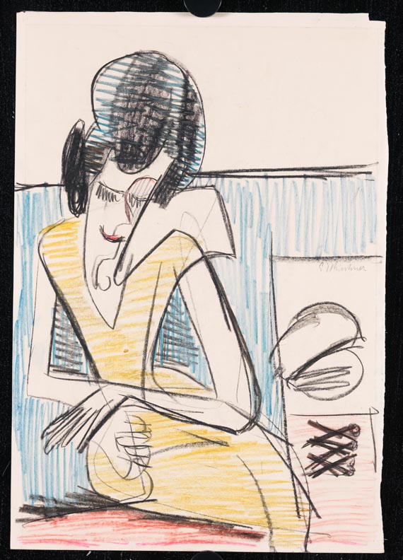 Ernst Ludwig Kirchner - Sitzende am Tisch - 