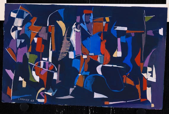 André Lanskoy - Composition sur fond violet - 