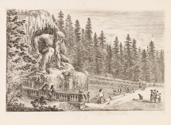 Stefano della Bella - 6 Blätter: Vues de la villa de Pratolino, près de Florence - 