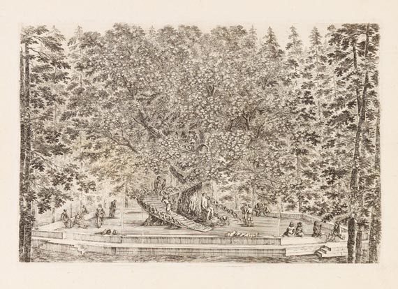 Stefano della Bella - 6 Blätter: Vues de la villa de Pratolino, près de Florence - 