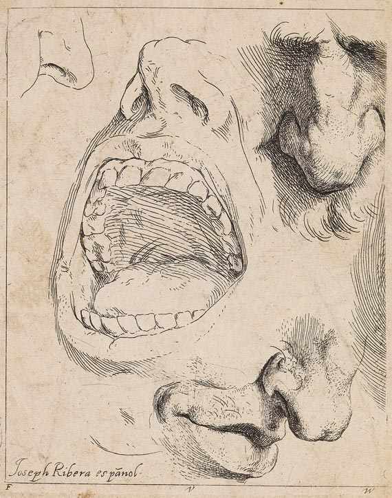 Jusepe de Ribera gen. Lo Spagnoletto - Nasen- und Mundstudie